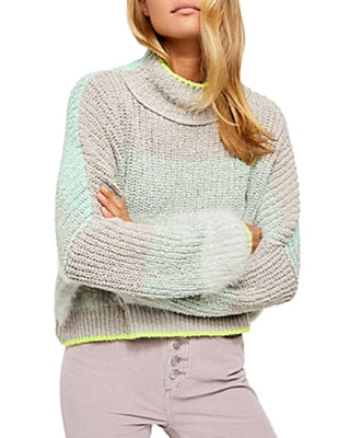 Free People Women's Sunbrite Cropped Sweater Gray Size Small