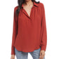 Karen Kane Women's Split-Neck Blouse Rustcopper Size X-Large