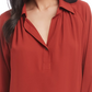 Karen Kane Women's Split-Neck Blouse Rustcopper Size X-Large