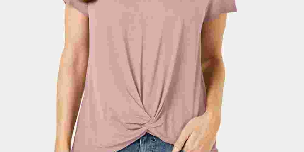 Style & Co Women's Twist-Front Top Bright Red Size Large