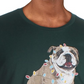 Club Room Men's Christmas Bulldog Graphic Holiday T-Shirt Dark Green Size Large