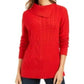 Charter Club Women's Solid Long Sleeve Crew Neck Blouse Sweater Red  Size Petite Large