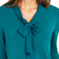 Charter Club Women's Woven Tie Top Dark Green Size X-Large