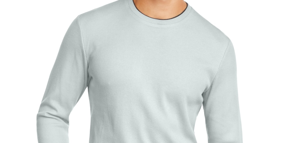 Club Room Men's Thermal Crewneck Shirt Gray Size XX Large