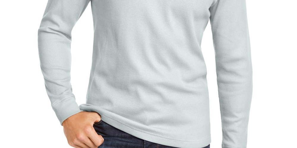 Club Room Men's Thermal Crewneck Shirt Gray Size XX Large