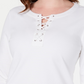 Karen Scott Women's Sport Lace-Up Sweatshirt  White Size Small