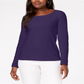 Karen Scott Women's Cotton Scoop Neck Top PurpleSize XX-Large