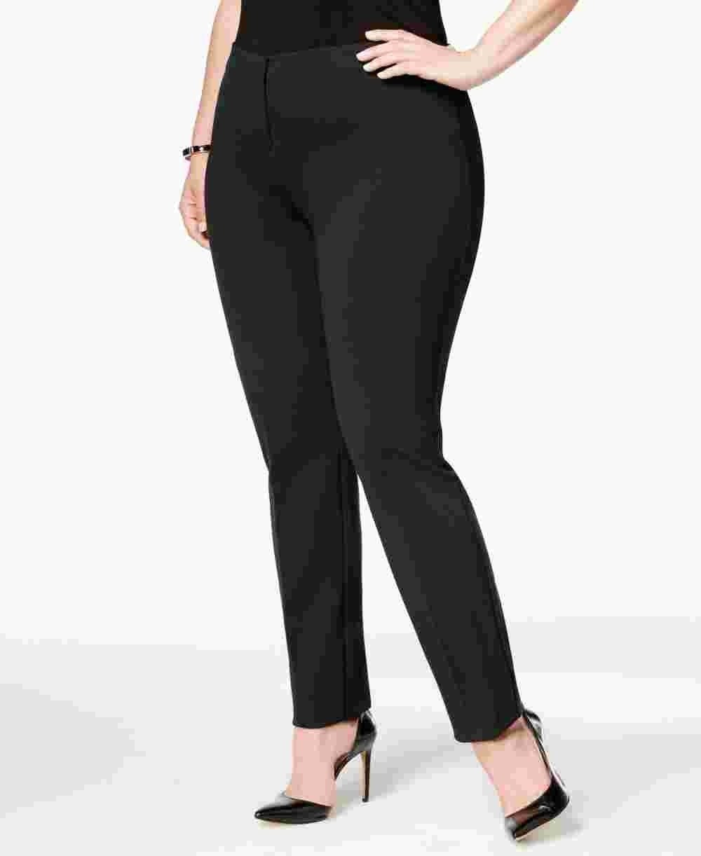 Alfani Women's Plus Size Hollywood Skinny Ponte Pants Black Size 24W