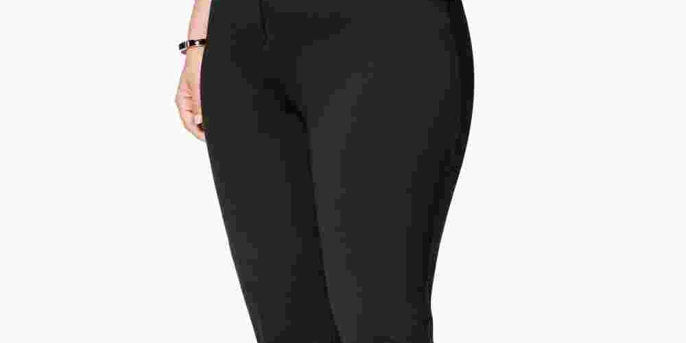Alfani Women's Plus Size Hollywood Skinny Ponte Pants Black Size 24W