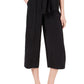 Maison Jules Women's Single Pleat Tie Front Wide Leg Pants Black Size XX-Small