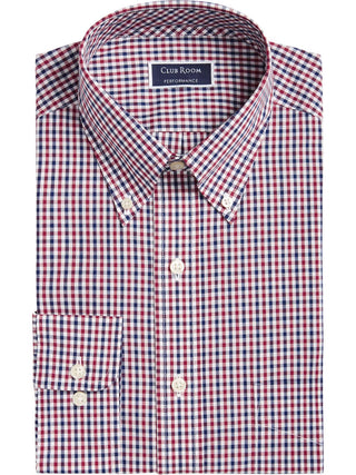 Club Room Men's Plaid Long Sleeves Dress Shirt Green Size L