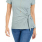 Style & Co Women's Side-Tie Top Blue Size Small