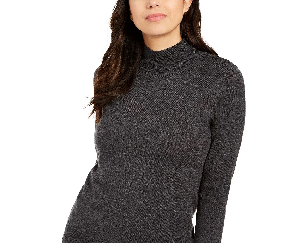 Charter Club Women's Merino Wool Turtleneck Dark Gray Size XX Large
