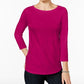 Charter Club Women's Petite Pima Cotton Button-Shoulder Top Dark Pink Size Petite