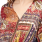 Polly & Esther Junior's Lurex Tie Front Top Brown Mulit Size Small