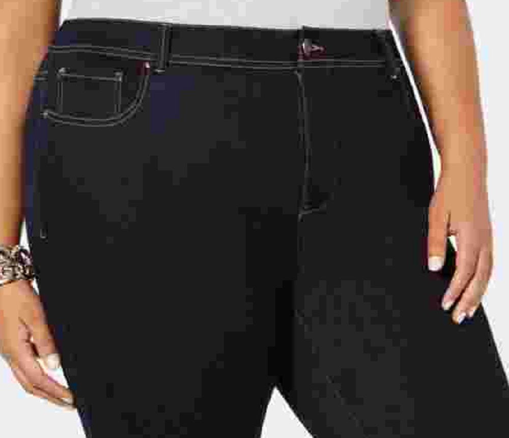 INC International Concepts Women's Plus Denim Tummy Slimming Flare Jeans Blue Size Petite Small