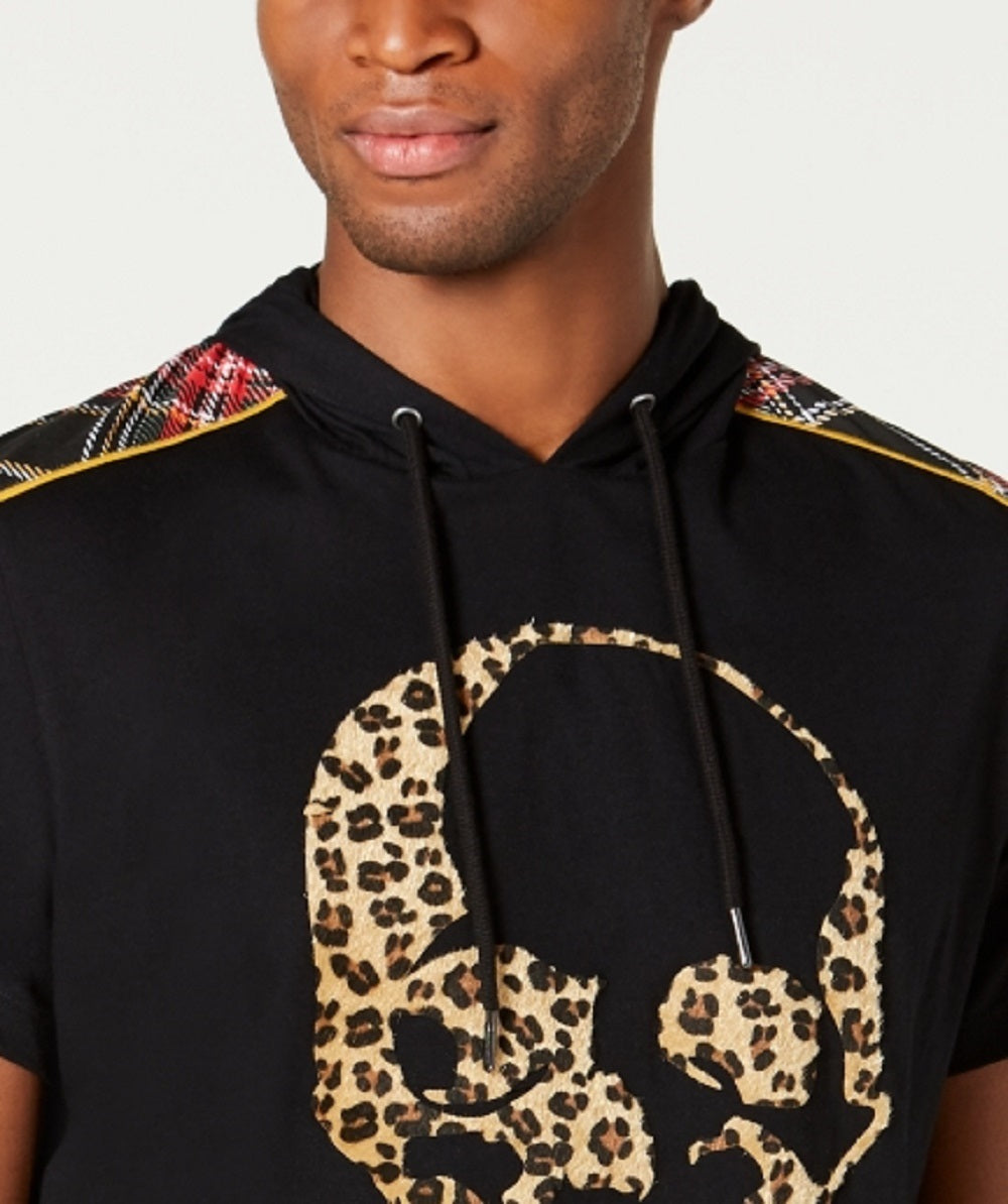 INC International Concepts Men's Leopard Print Skull Graphic T-Shirt Black Size Medium