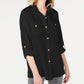 Charter Club Women's Utility Shirt Black Size Large