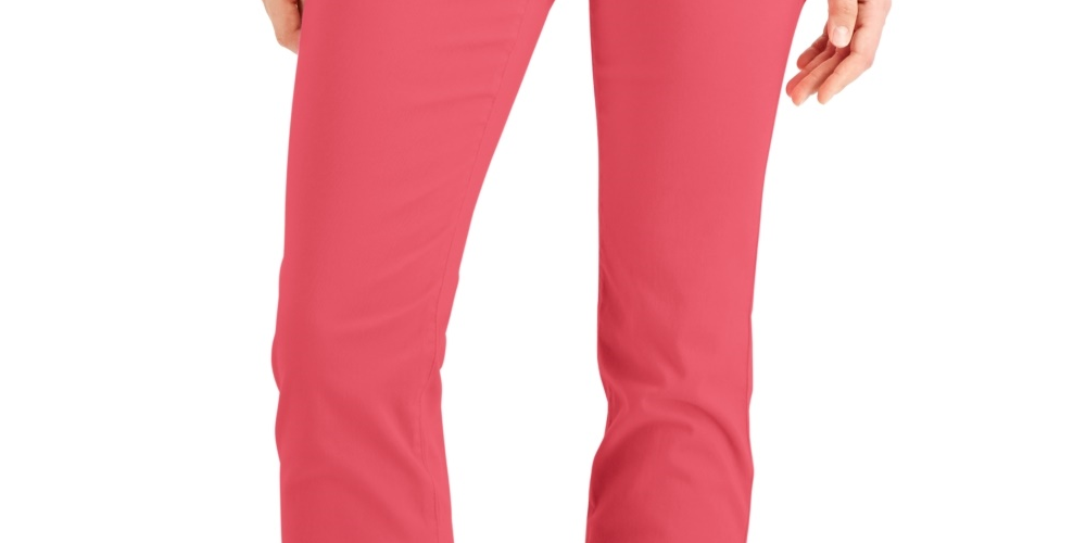 Charter Club Women's Lexington Tummy Control Straight-Leg Jeans Red Size 12
