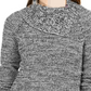 Style & Co Women's Herringbone Long Sleeve Turtle Neck Blouse Sweater Black Size Petite Medium