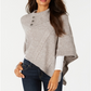 Karen Scott Women's Envelope Poncho Gray Size L/XL