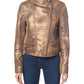 We The Free Women's Snake Skin Fenix Vegan Faux Leather Snake Print Moto Coat Brown Size Small