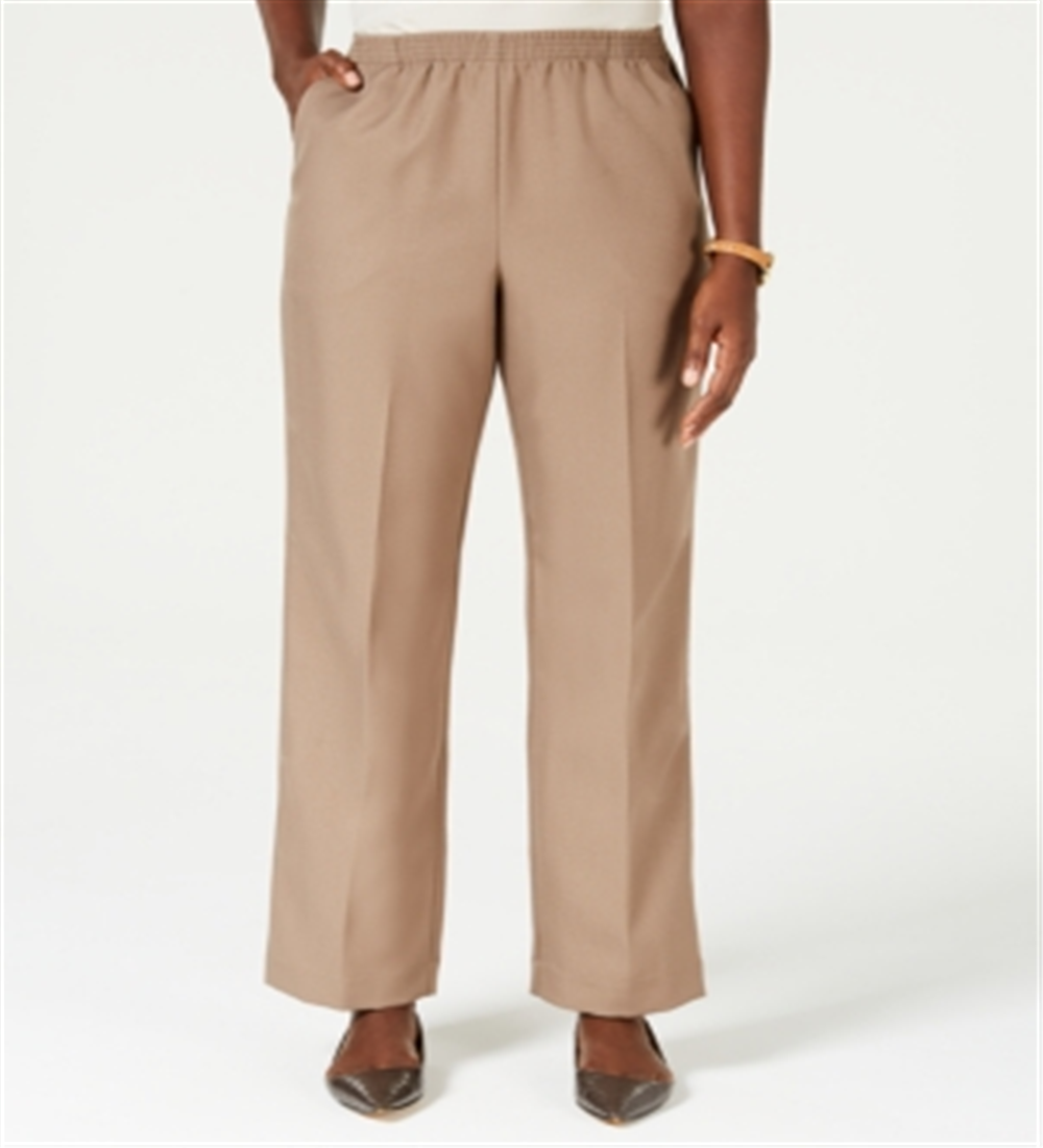 Karen Scott Women's Pull on Pants Brown Size Petite L