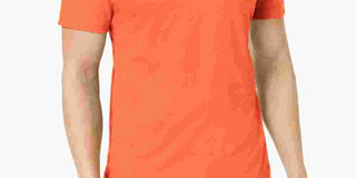 Club Room Men's T-Shirt Exotic Crewneck Short Sleeve Tee Orange Size X-Large
