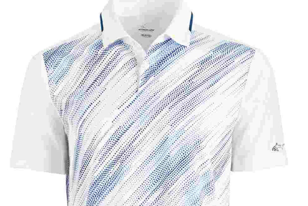 Attack Life Men's Shirt Small Printed Performance Polo Rugby White Size Small