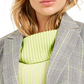 Bar III Women's Double Breasted Plaid Blazer Wear to Work Jacket Gray Size Medium