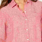 Charter Club Women's Linen Utility Shirt  Red Size XX-Large