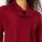JM Collection Women's Faux-Wrap Cowl-Neck Sweater Red Size Small