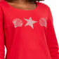 Karen Scott Women's Petite Shell Graphic Top  Bright Red Size Petite Medium