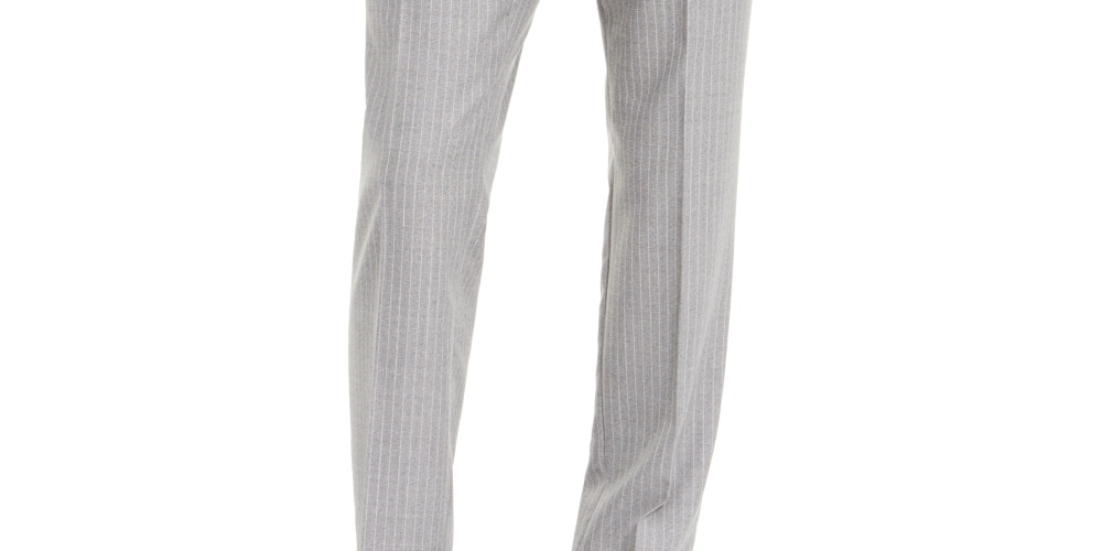HUGO Men's Slim-Fit Medium Gray Stripe Suit Pants Gray Size 34