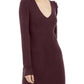 INC International Concepts Women'sV Neck Puff Sleeves Tunic Sweater Red Size Petite Small
