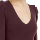 INC International Concepts Women'sV Neck Puff Sleeves Tunic Sweater Red Size Petite Small