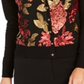 Charter Club Women's Sequin Embroidered Cardigan Black Multi Floral Size Petite S