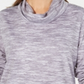 Karen Scott Women's Funnel Neck Space Dyed Top Smoke Gray Size Petite XL