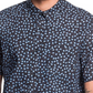 Quiksilver Men's Fry Floral Print Collared Button Down Shirt Black Size Medium