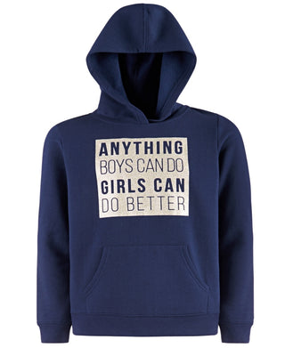 Ideology Big Girl's Graphic Print Hoodie Navy Size Small