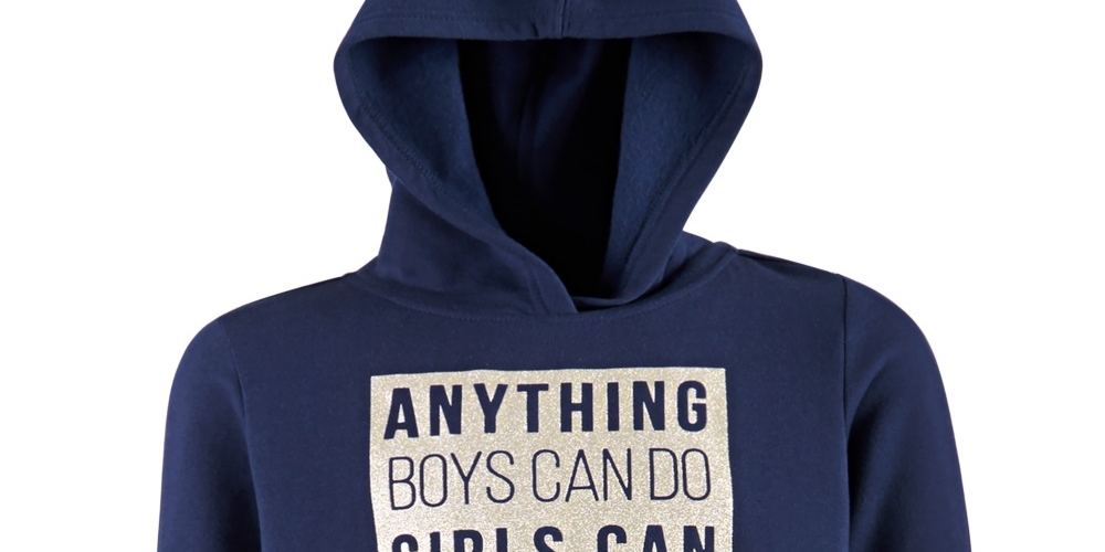 Ideology Big Girl's Graphic Print Hoodie Navy Size Small