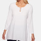 Alfred Dunner Women's In The Studded Lattice Trim Top White Size Petite X-Large