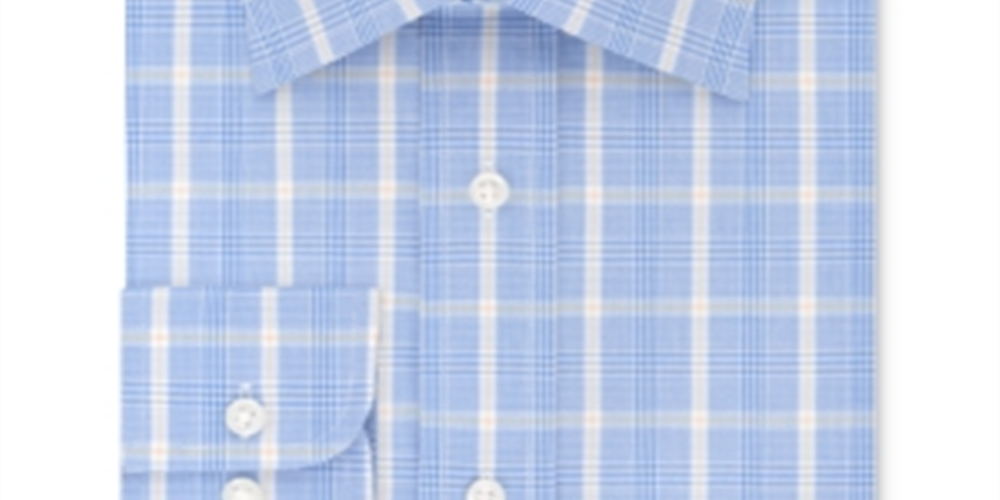 Eagle Men's Plaid Collared Dress Shirt Blue Size 17.5X32X33