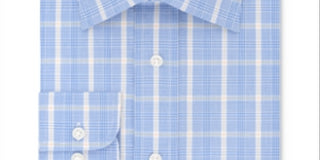 Eagle Men's Plaid Collared Dress Shirt Blue Size 17.5X32X33