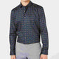 Bar III Men's Easy Care Graphic Collared Slim Fit Cotton Dress Shirt Blue Size 15.5X32-33