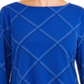 Charter Club Women's Plaid Embroidered Cuff Top Blue Size Petite S/M