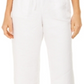 Charter Club Women's Linen Capri Tie Waist Pants Gray -Black Size Small