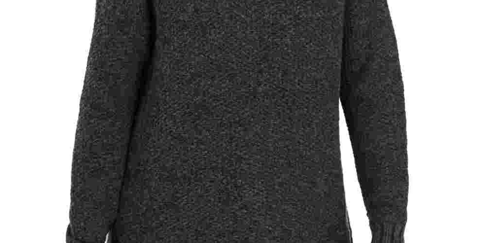 Style & Company Women's Textured Long Sleeve Cowl Neck Sweater Gray Size Petite Medium