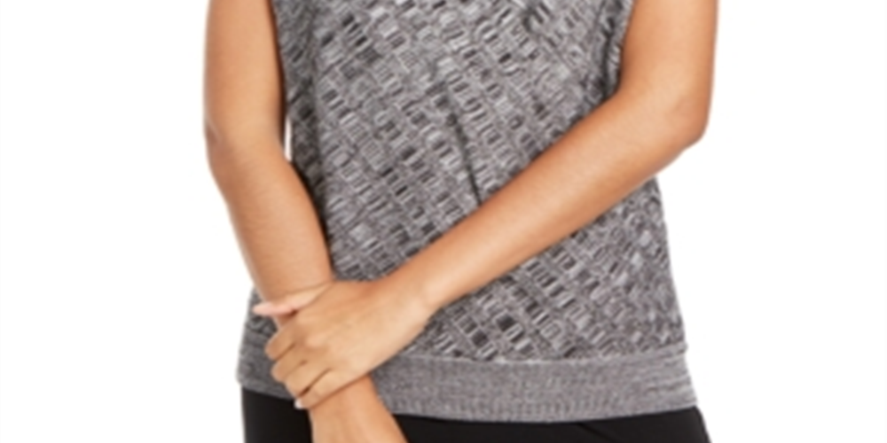 Alfani Women's Textured Surplice Sweater Black - White Size Petite Medium