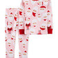 Carter's Girl's Sleep Bottoms Print Santa Pajama Pink Size 5T